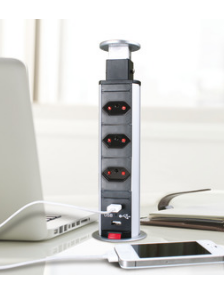 [0000002618041] POWER PLUG 3T 2USB 110-250V 16A PRETO  822.91.121